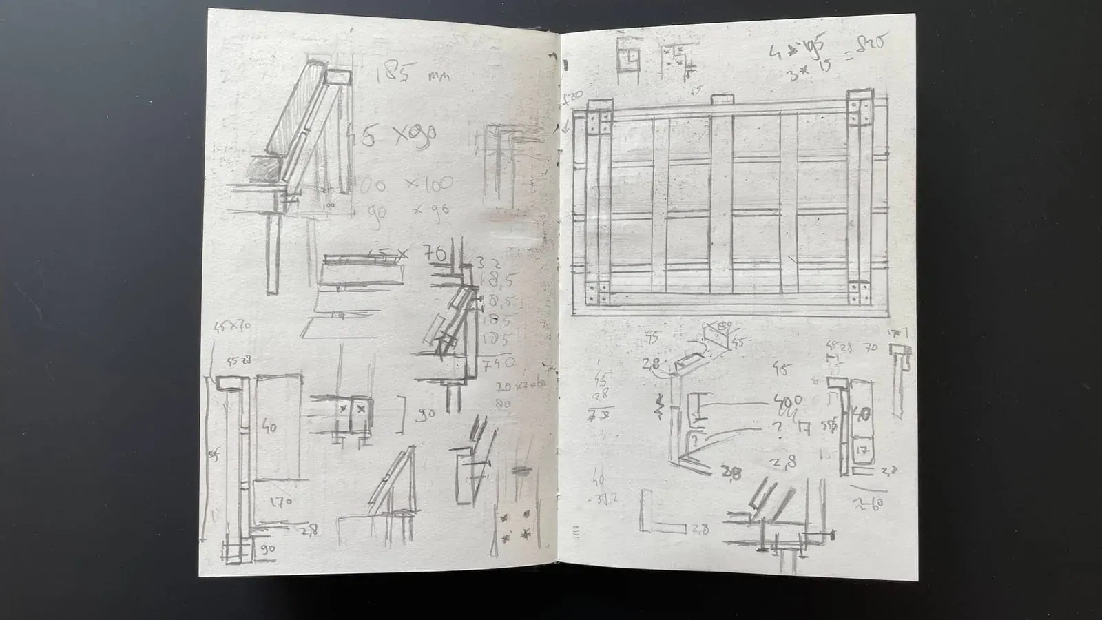 Loungeset drawing, sketch 3