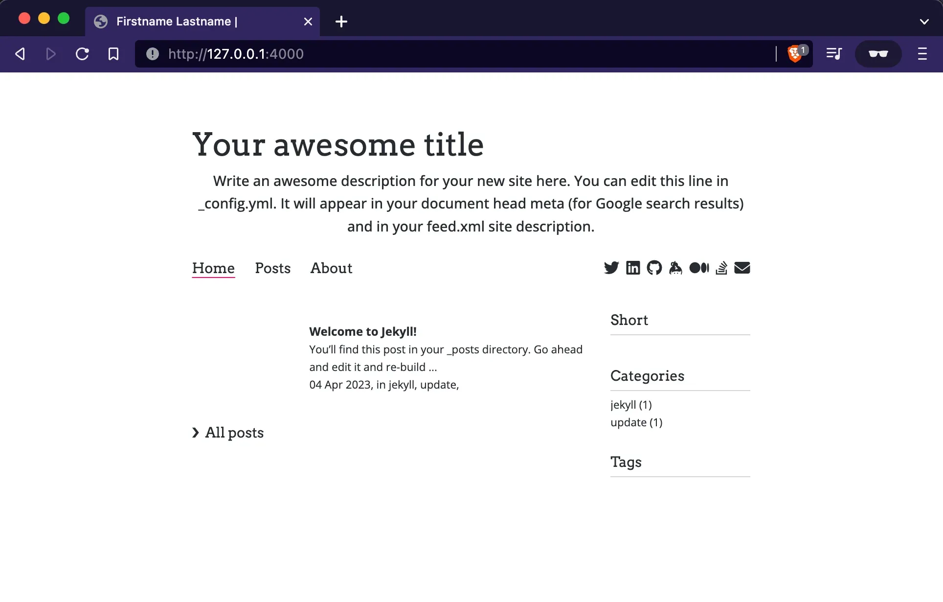 Simple GitHub Pages theme, default view